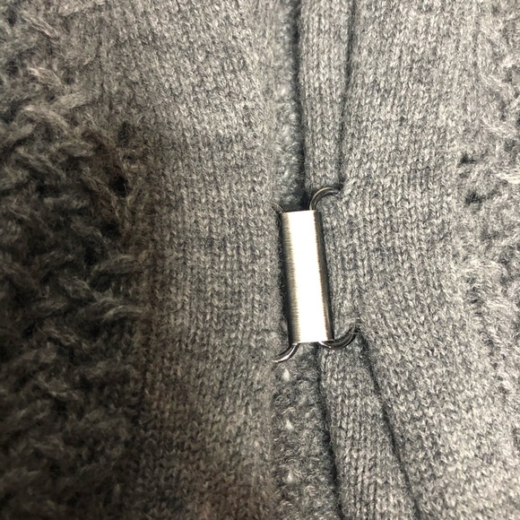 FINAL Last Chance NeimanMarcus Gray Cashmere Clip Cardigan L runs sm - Picture 4 of 16